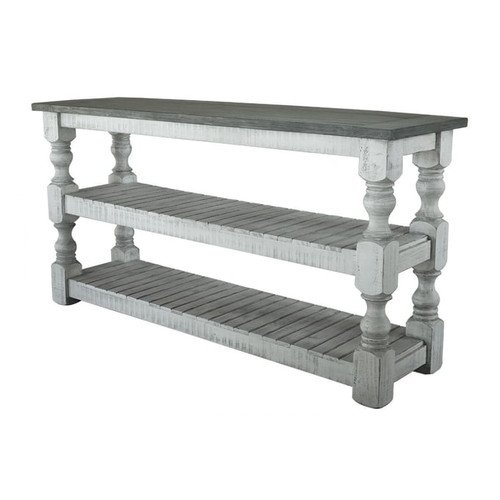 IFD Stone Ivory Antiqued Weathered Gray Sofa Table