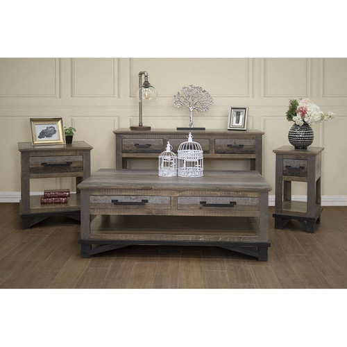 IFD Loft Brown Two Tone Gray End Table