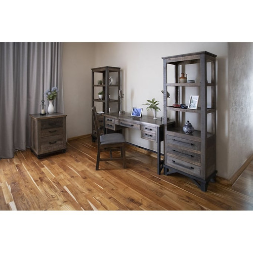 IFD Loft Brown Two Tone Gray 3 Drawer File Cabinet