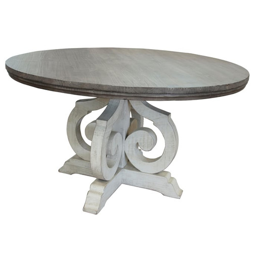 IFD Stone Ivoy Antiqued Round Dining Table