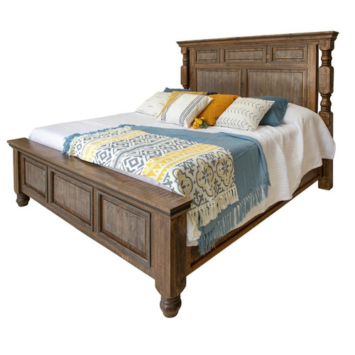 IFD Stone Gray Brown King Bed