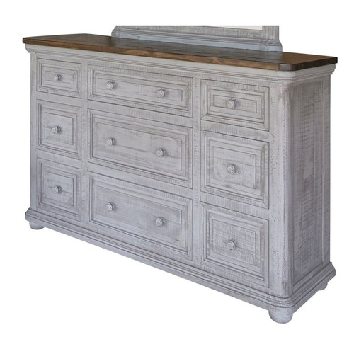 IFD Luna Weathered Gray Brown 9 Drawer Dresser