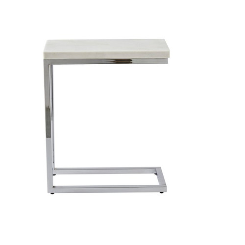 Steve Silver Echo Chrome White Marble Top Chairside