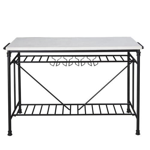 Steve Silver Claire Black White Marble Top Counter