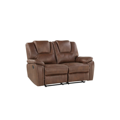 Steve Silver Katrine Brown Charcoal PU Manual Motion Loveseats