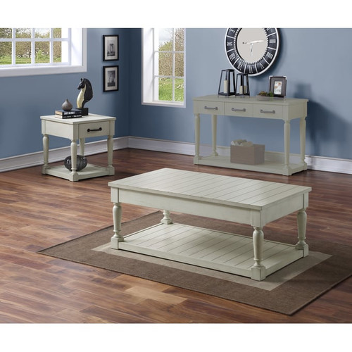 Steve Silver Hemingway Cathedral White 3pc Coffee Table Set