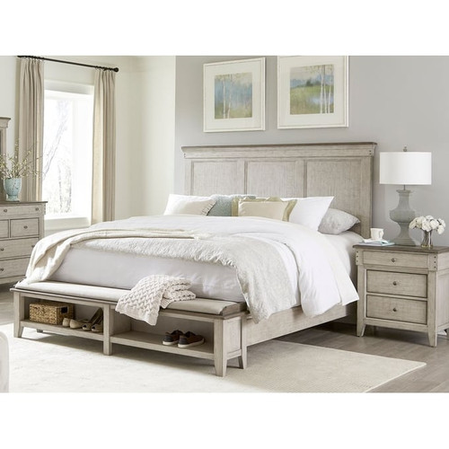 Liberty Ivy Hollow Weathered Linen Dusty Taupe 2pc Bedroom Set With Queen Storage Bed