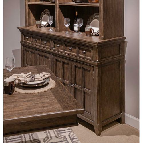 Liberty Paradise Valley Saddle Brown Hutch and Buffet