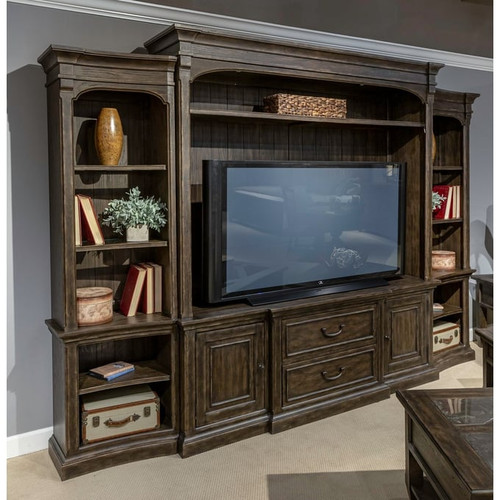 Liberty Paradise Valley Saddle Brown Entertainment Center with Piers