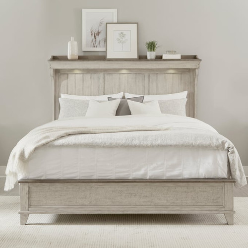 Liberty Ivy Hollow Weathered Linen Dusty Taupe 2pc Bedroom Set With King Mantle Bed