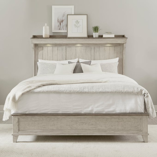 Liberty Ivy Hollow Weathered Linen Dusty Taupe 4pc Bedroom Set With King Mantle Bed