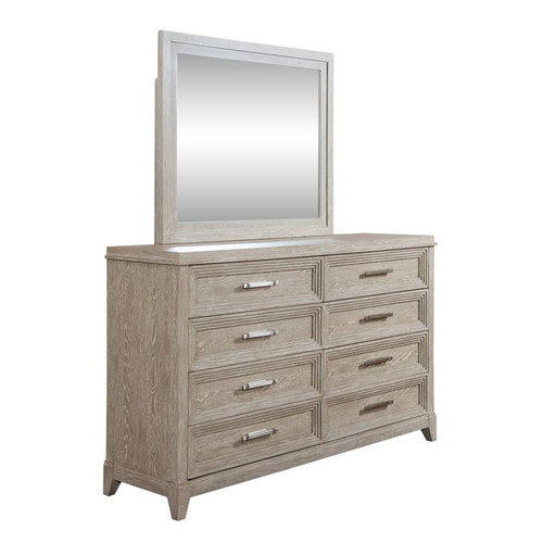 Liberty Belmar Washed Taupe Silver Champagne Dresser And Mirror