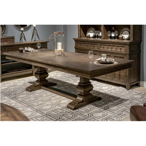 Liberty Paradise Valley Saddle Brown Trestle Table