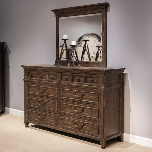 Liberty Paradise Valley Saddle Brown Dresser and Mirror