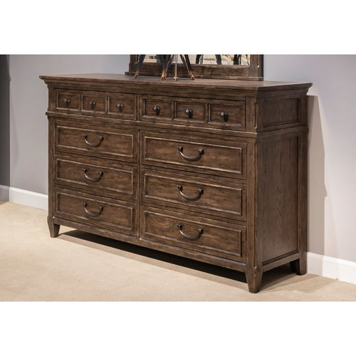 Liberty Paradise Valley Saddle Brown Dresser and Mirror