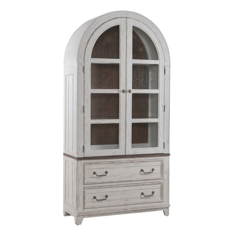 Liberty River Place Riverstone White Tobacco Curio Cabinet