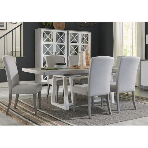 Liberty Palmetto Heights White Driftwood 7pc Dining Room Set With Upholstered Chair