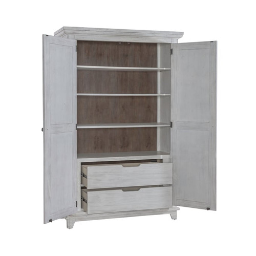 Liberty River Place Riverstone White Tobacco Armoire