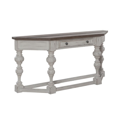Liberty River Place Riverstone White Tobacco Accent Console Table
