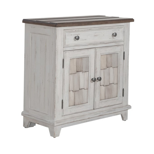 Liberty River Place Riverstone White Tobacco Accent Cabinet