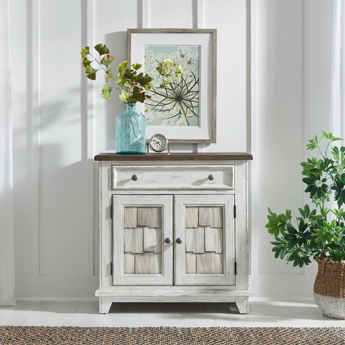 Liberty River Place Riverstone White Tobacco Accent Cabinet