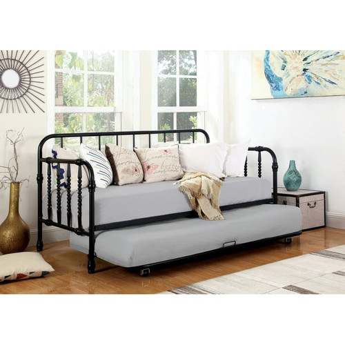 Coaster Furniture Black White Steel Twin Trundle Daybeds