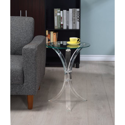 Coaster Furniture Emmett Clear Round Accent Table