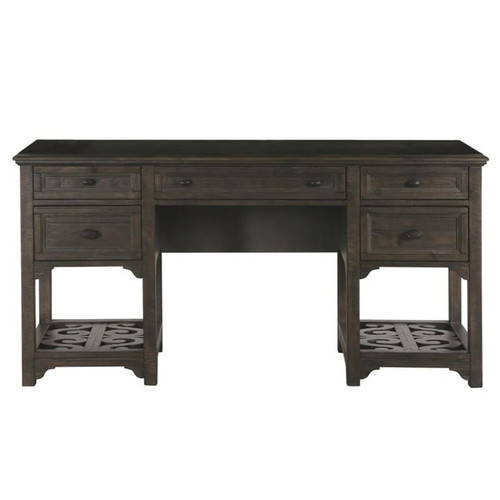 Magnussen Home Bellamy Peppercorn Wood Desk Base