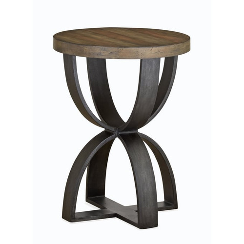 Magnussen Home Bowden Rustic Honey Round Accent Table