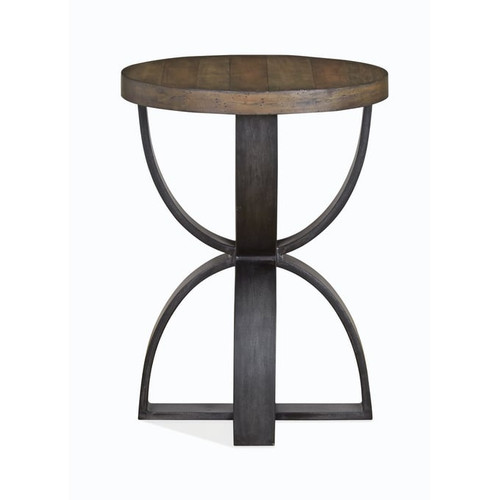 Magnussen Home Bowden Rustic Honey Round Accent Table