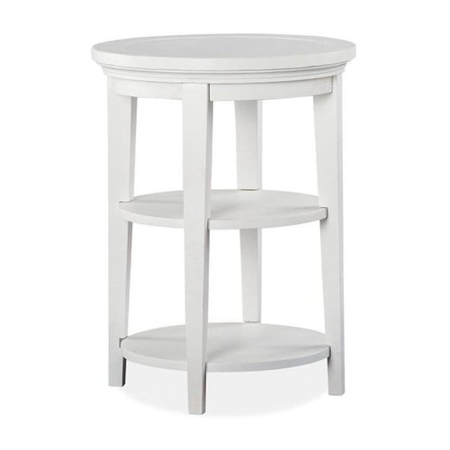 Magnussen Home Heron Cove Chalk White Round Accent End Table