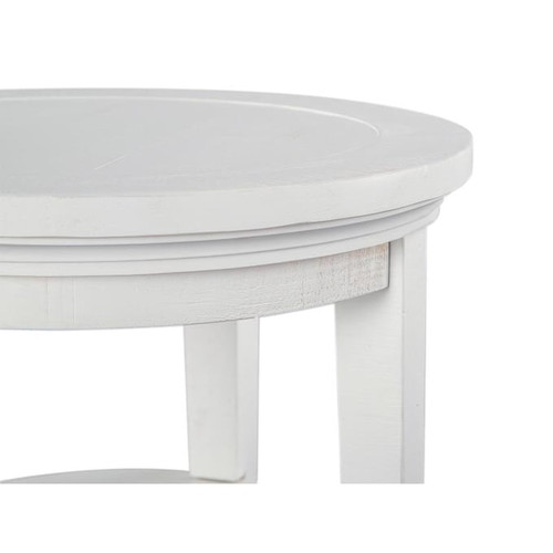 Magnussen Home Heron Cove Chalk White Round Accent End Table