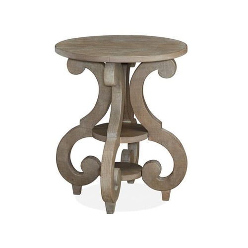 Magnussen Home Tinley Park Wood Round Accent End Table