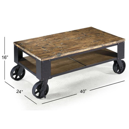 Magnussen Home Pinebrook Wood Rectangular Starter Cocktail Table