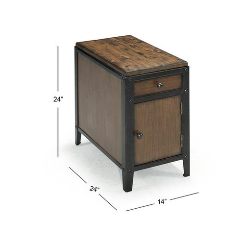 Magnussen Home Pinebrook Wood Chairside Door End Table