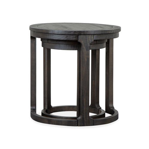 Magnussen Home Boswell Wood Round Nesting End Table