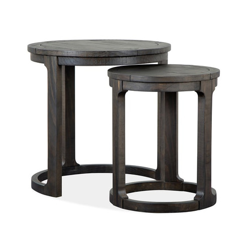 Magnussen Home Boswell Wood Round Nesting End Table