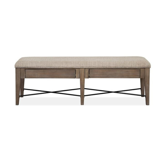 Magnussen Home Paxton Place Dovetail Grey Baja Fog Upholstered Bench