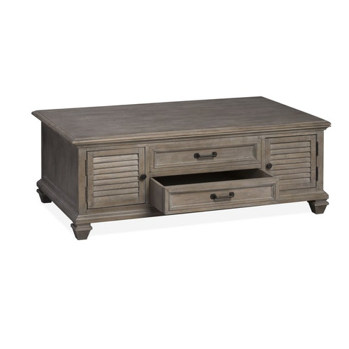 Magnussen Home Lancaster Dovetail Grey Lift Top Storage Cocktail Table