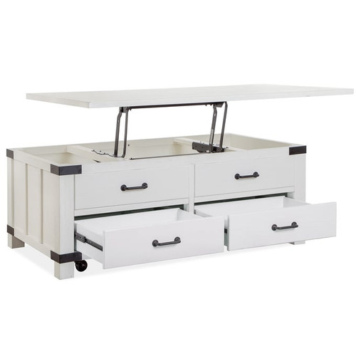 Magnussen Home Harper Springs Wood Lift Top Storage Cocktail Table with Casters