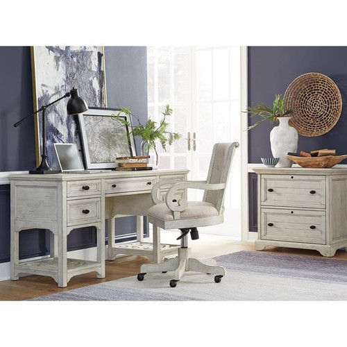 Magnussen Home Bronwyn Wood 3pc Office Furniture Set