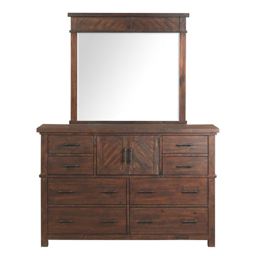 Picket House Dex Walnut Solid Wood Dresser and Mirror