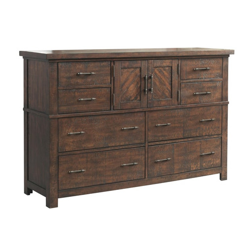 Picket House Dex Walnut Solid Wood Dresser and Mirror