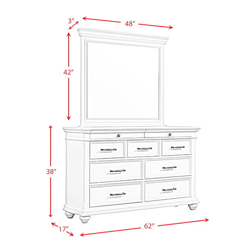 Picket House Brooks White 5pc Bedroom Sets with Platform Storage Bed