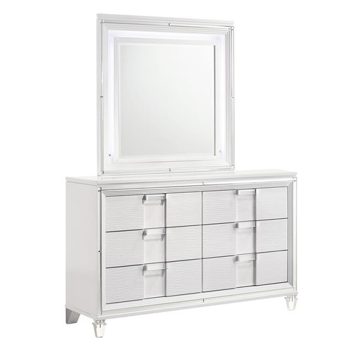 Picket House Charlotte Youth White Dresser and Mirror