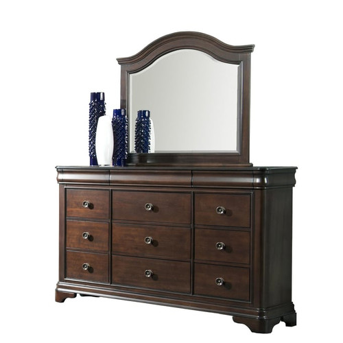 Picket House Conley Cherry Wood Dresser and Mirror