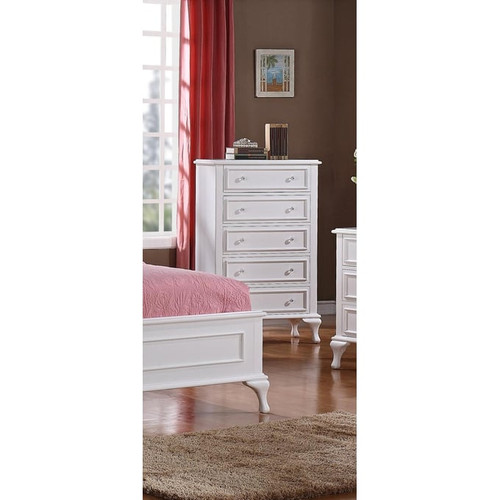 Picket House Jenna White Wood 5 Drawers Chests