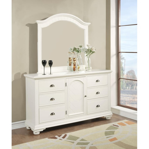 Picket House Addison White Wood Dresser and Mirror