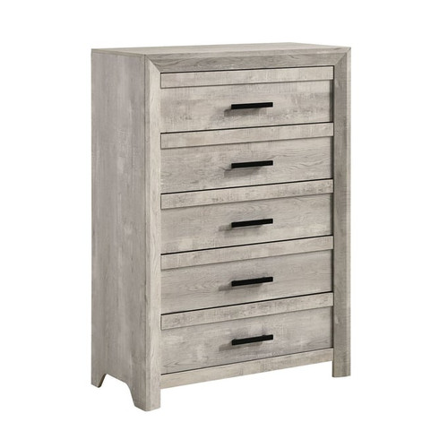 Picket House Keely White Wood 5 Drawers Chest