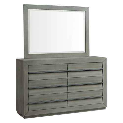 Picket House Cosmo Grey Seven Drawers Dresser and Mirror